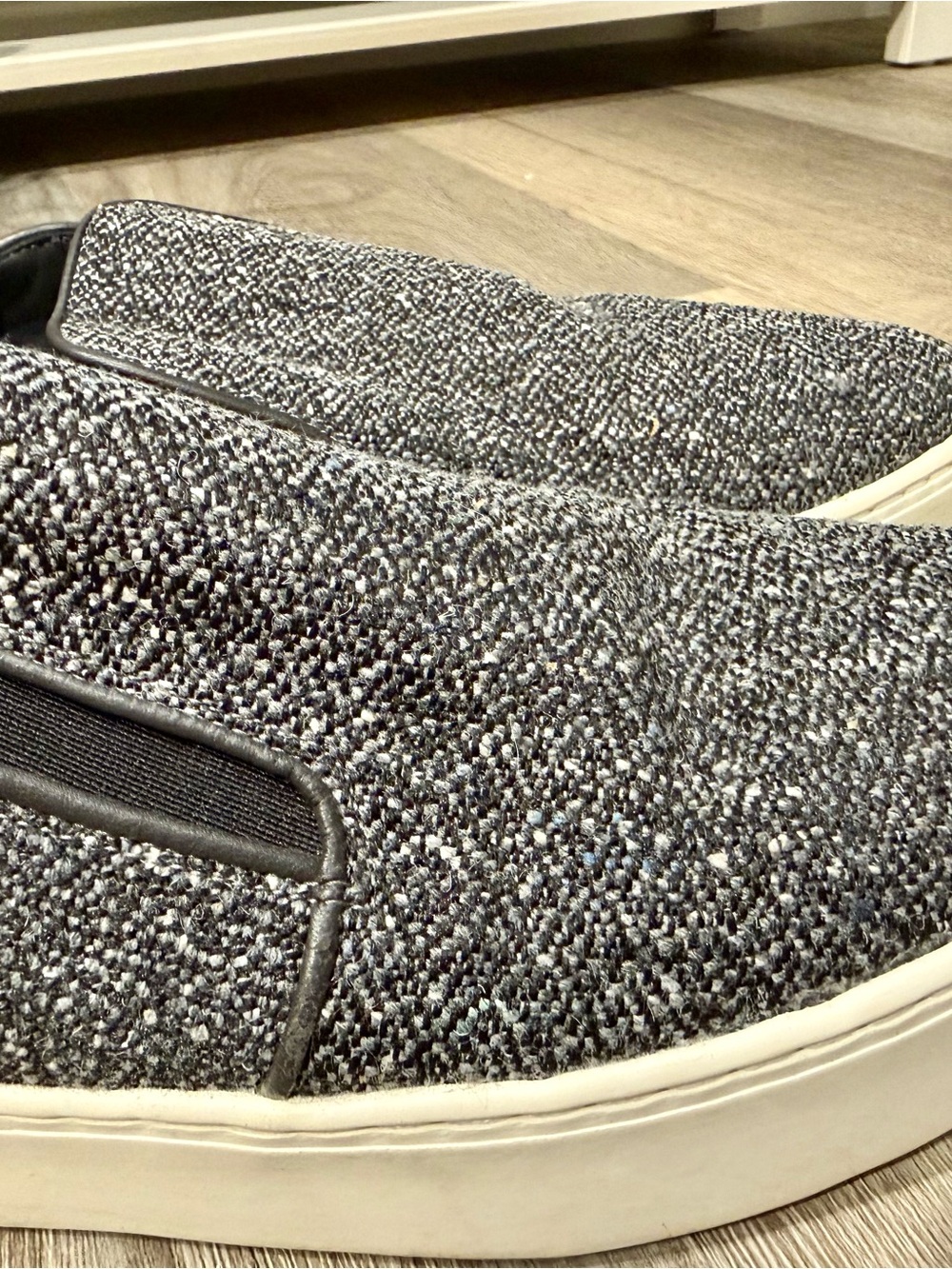 Vince Women's Slip-On Tweed and Leather Loafers size 7
